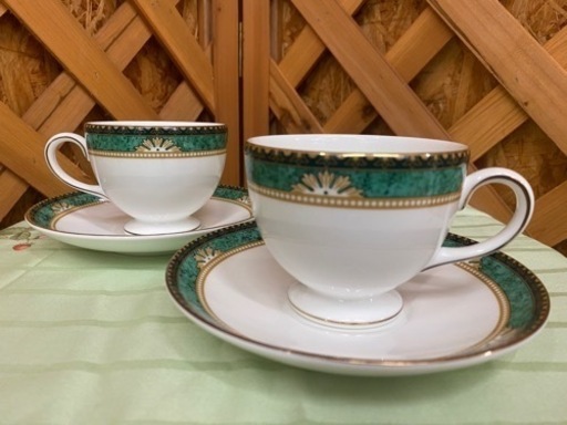 【愛品館 江戸川店】ウエッジウッド ランボーン ペアカップ&ソーサー ID:102-025876-007