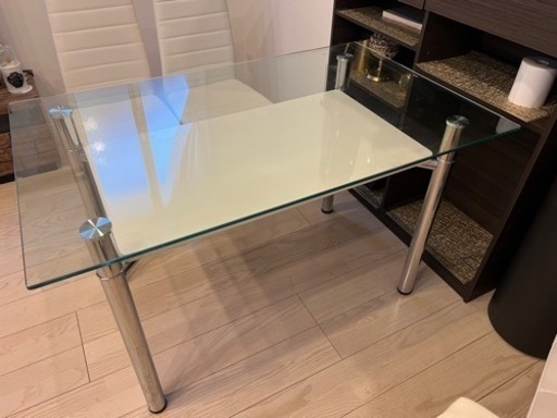 美品 ガラス ダイニング テーブル