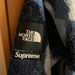 鑑定書付 Supreme NorthFace Bleached Denim Print Fleece Jacket Indigoの画像