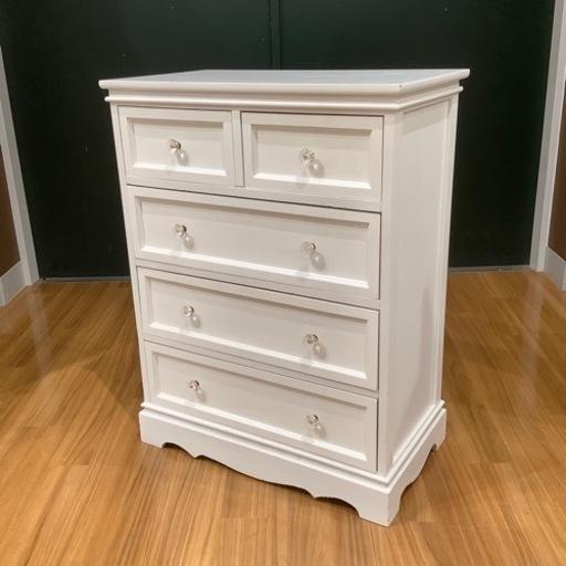 【トレファク神戸南店】4段チェスト ホワイト 5杯【取りに来られる方限定】