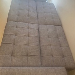 【取引決定】水色　ソファベッド　定価7万円以上の画像