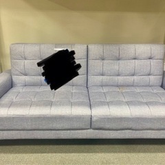 【取引決定】水色　ソファベッド　定価7万円以上の画像