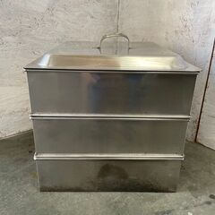 業務用 3段角蒸器 蒸し器 セイロ せいろ ステンレス 厨房機器 桃印 ステンレス 角型蒸器 (角セイロ 角蒸器 3段 22cm IH対応 せいろ