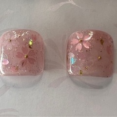 フットネイルチップ　桜🌸ネイル　ヤスリお付けします！の画像