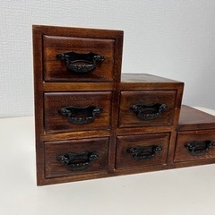 ジュエリケース ジュエリーボックス おしゃれ 木製 日本製 格子 アンティーク  カントリー アクセサリー入れ  アクセサリーボックス 木製小物 プレゼント 贈り物の画像