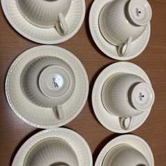 3/16更新　ウェッジウッド　カップ＆ソーサー　黒壺バックスタンプ　6客セットの画像