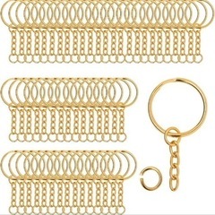❤️新品❤️100個入り キーホルダー チェーン リング開け ア...