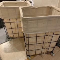 北欧風ランドリーバスケット2つセット