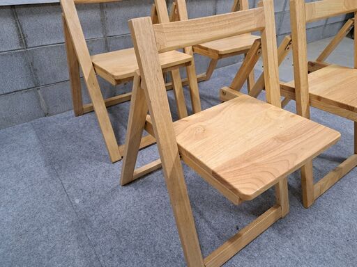 木製 キャンプチェア 4脚セット 折りたたみ可 アウトドア 幅45cm×奥行60cm×高さ69cm（座高44cm）