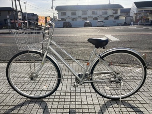 27インチ自転車】変速なし リヤタイヤ、前カゴ、サドル新品❗️若林