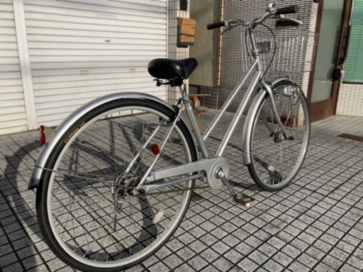 27インチ自転車】変速なし 前カゴ、鍵新品❗️スペアキーあり 若林