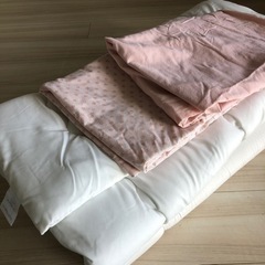 入園準備子供用掛け敷布団セットピンク花柄