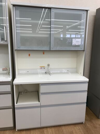 ★ジモティ割あり★ パモウナ 食器棚 ホワイト H198×W120×D50 クリーニング済み KJ4404