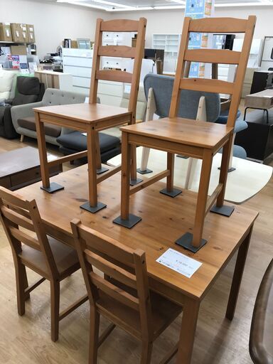 ★ジモティ割あり★ IKEA 4人用ダイニングセット ブラウン H74×W118×D75 クリーニング済み KJ4405