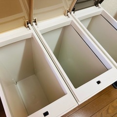 【取引者様決定】ゴミ箱／3個セット／45リットル可能／単体使用可能／プッシュ式の画像