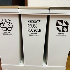 【取引者様決定】ゴミ箱／3個セット／45リットル可能／単体使用可能／プッシュ式の画像