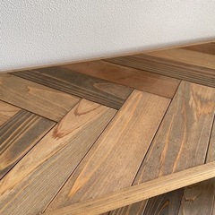 北欧風　作家さん手作りのヘリンボーン 収納3段棚　シェルフ、キャビネットの画像