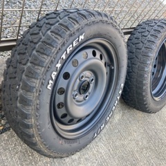 165/65R14 鉄チン付き ホワイトレター　4本