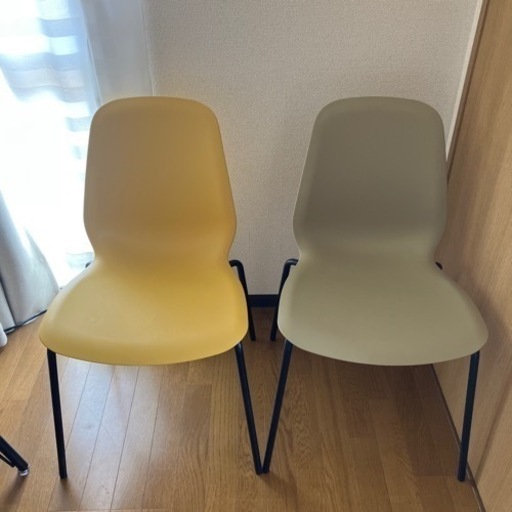 【お譲り先決定】ダイニングテーブル&IKEA椅子2脚 セット 作業台