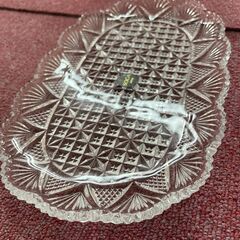 リサイクルショップどりーむ天保山店　No11662　高級ガラス皿　平皿　プレート　ガラス細工　未使用品　早い者勝ち　の画像