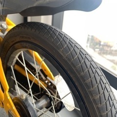 16インチ 子供用自転車 ハマー（イエロー）スチールフレーム 補助輪 カゴ 付きの画像