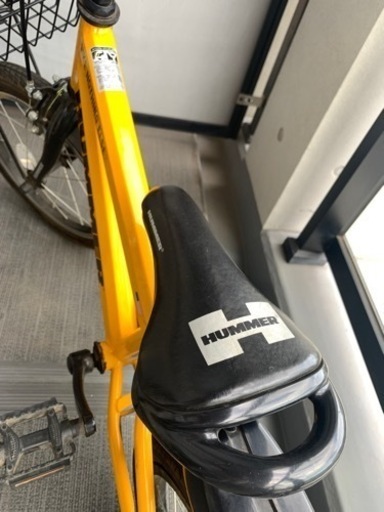 16インチ 子供用自転車 ハマー（イエロー）スチールフレーム 補助輪 カゴ 付き