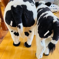 牛 スツール オブジェ 2個セットの画像