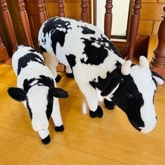 牛 スツール オブジェ 2個セット
