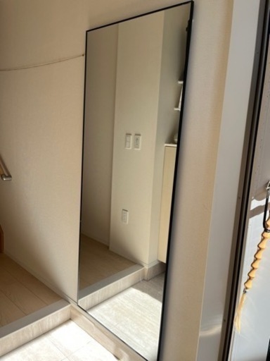 お洒落なミラー/鏡　2way 70×170cm 大きめで黒縁です！定価1万7000円