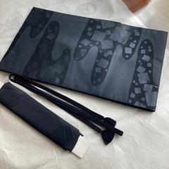 着物の帯・帯揚げ・帯絞・黒　模様入り