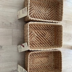 無印良品 重なるラタン 長方形ボックス 小