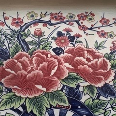 最終処分！　陶器プレート　花柄　オブジェの画像