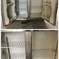 ＜売約済＞⭐⭐格安目玉商品⭐⭐ 【現状品販売及び直接引き取り限定】 2011年製 フクシマ 2ドア コールドテーブル 単相100V 50/60Hz W1200×D450×H800 75㎏ 170L　台下テーブル 冷蔵庫 の画像