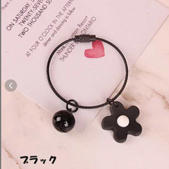 鈴付きフラワー/ワイヤーキーホルダー（新品）の画像