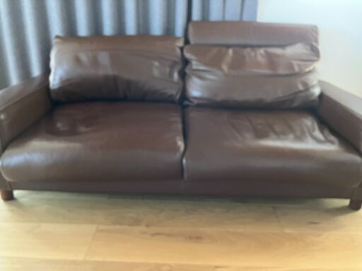 最終値下げになります。無印革張ワイドアーム2.5シーターソファー