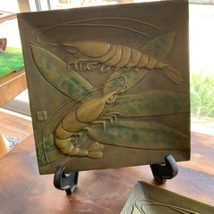 最終処分！　めでたい　えび柄プレート２枚の画像