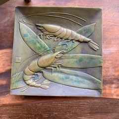 最終処分！　めでたい　えび柄プレート２枚の画像