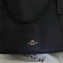 7万　正規直営購入 新品 COACH EDIE ショルダー付き レザーバッグ ネイビー 本革の画像