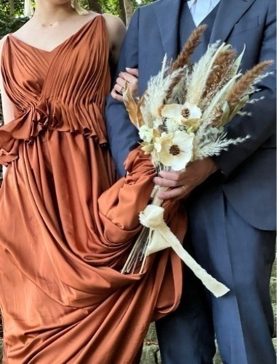 【美晴ドレス】ウェディングドレス　テラコッタドレス