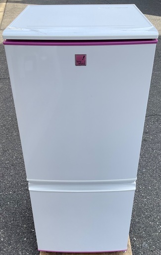 【RKGRE-285】特価！SHARP/137L 2ドア冷凍冷蔵庫/SJ-14E2-KP/中古品/2015年製/当社より近隣無料配達！