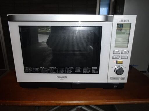 美品 中古★Panasonic 26L 3つ星ビストロ コンパクト設計!大型液晶★スチーム★オーブン★レンジ【NE-BS601-W】
