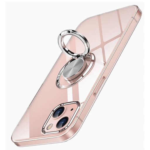 iPhone15 適用 ケース リング付き クリア アイフォン15 スマホケース 透明 TPU 耐衝撃 ストラップホール付き 車載ホルダー対応 クリア