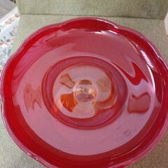 昭和レトロ　赤色　コンポート　ハンドクラフトの画像