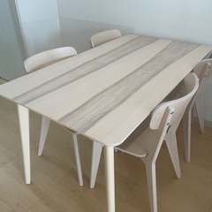 【4人掛けダイニングセット】4人掛けダイニングセット IKEA イケア LISABO 食卓テーブルセット