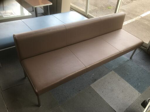 【中古品】★☆背もたれ付きベンチ 茶色☆★現状渡し