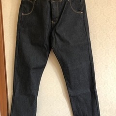メンズデニム裏フリースパンツ、未使用品。