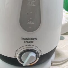 電気ポット tescom tke200 温度調整　0.8lの画像