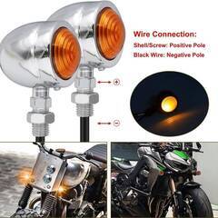 【新品・未使用】Biqing オートバイインジケーター弾丸形状フロントリアブリンカーインジケーターアンバーモーターサイクルターンシグナ（シルバー, 2個）の画像