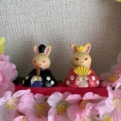 お雛様　ハンドメイド　フラワーリースの画像
