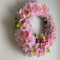 お雛様　ハンドメイド　フラワーリースの画像